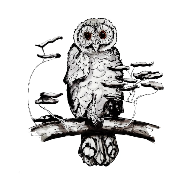 owl drawing by Art by Taya 