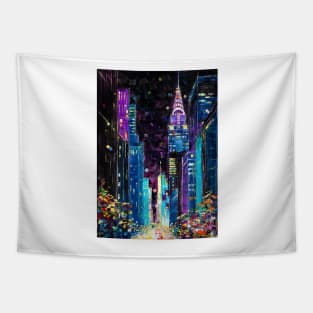 Purple Night in New York Tapestry