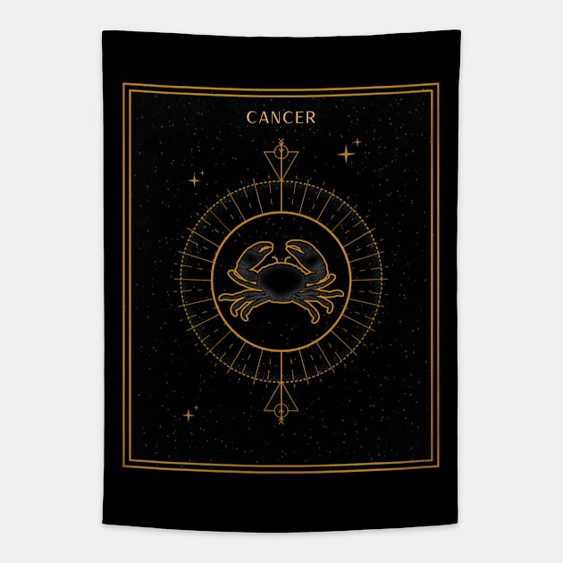 Cancer | Astrology Zodiac Sign Design Tapestry by The Witch's Life