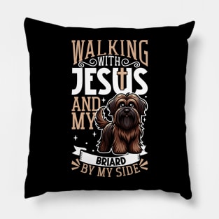 Jesus and dog - Briard Pillow