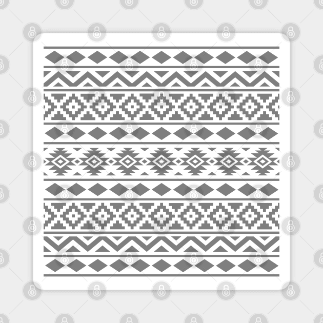 Aztec Essence Pattern Gray on White Magnet by NataliePaskell