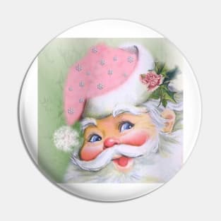 retro vintage pink santa claus Pin