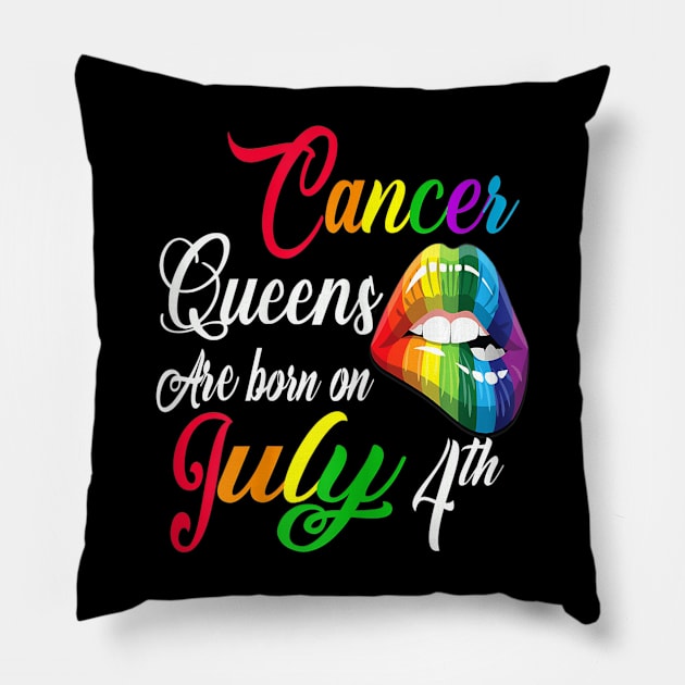 Rainbow Queens Are Born On July 4th Cancer Girl BIrthday Pillow by crowominousnigerian 