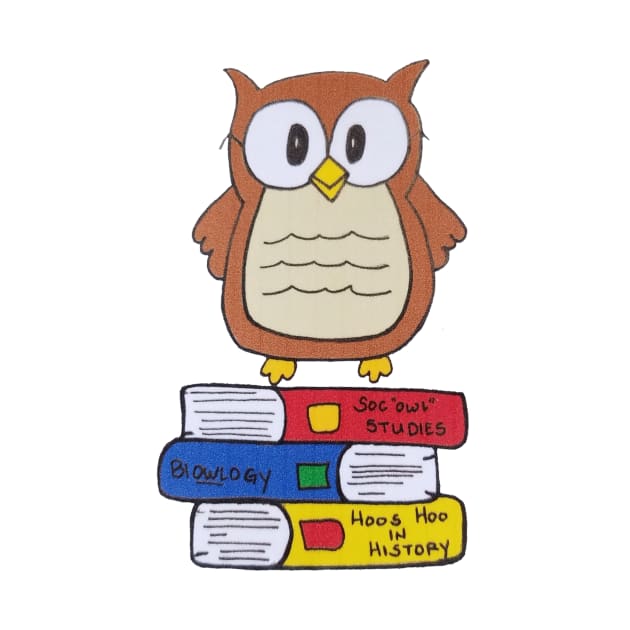 Study Owl with books by Crazytrain77