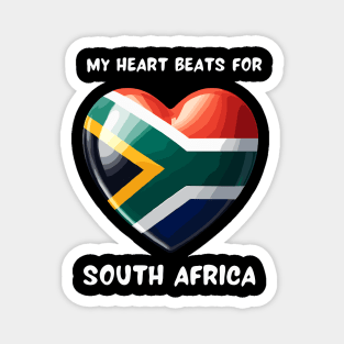 My Heart Beats For South Africa Flag Magnet