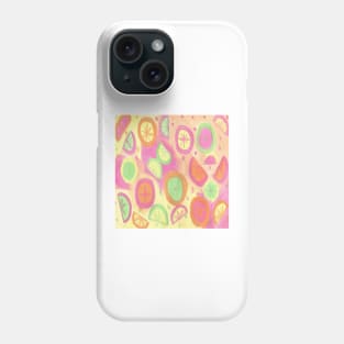 Pink Lemonade Watercolor Citrus Print Phone Case