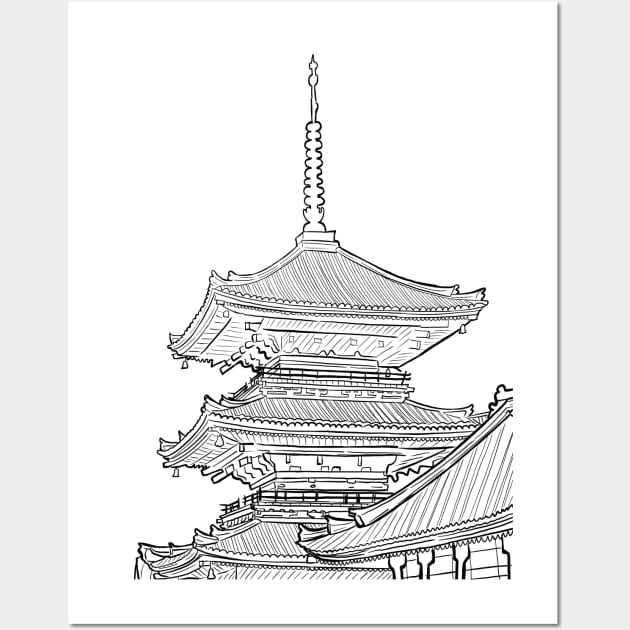 Pagoda japan watercolor hand drawn illustration isolated on white  background 23786892 Vector Art at Vecteezy