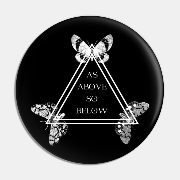 As Above So Below Moths Pin by LylaLace Studio