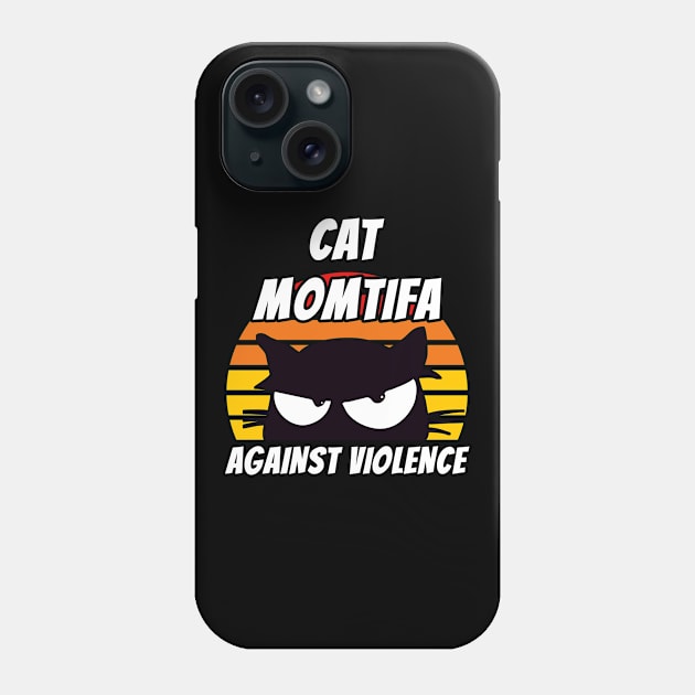 Wall of Cat Moms - Cat Momtifa Phone Case by coloringiship