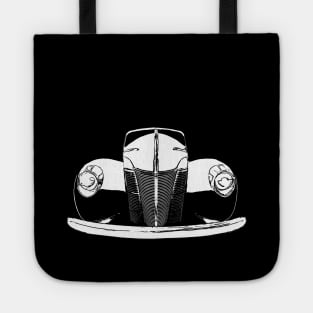 1940 Ford Deluxe - stylized white on dark background Tote