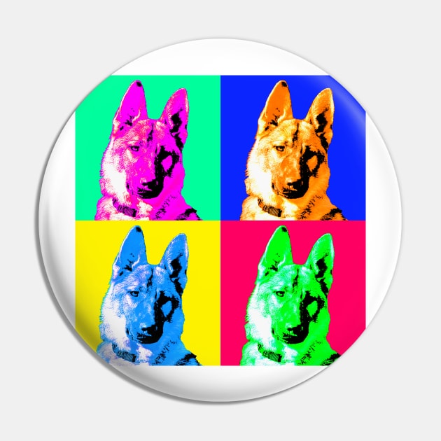Pop Art - German Shepherd Dog Pin by Naves