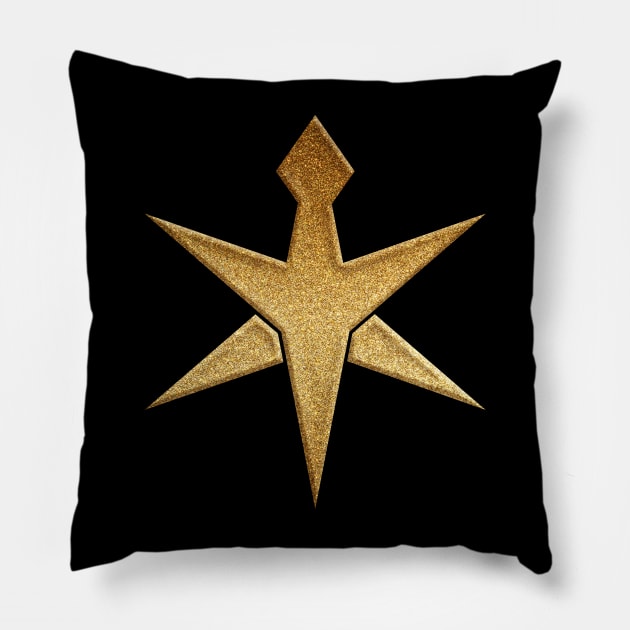 Chiba Prefecture Symbol in Gold Faux Pillow by Takeda_Art