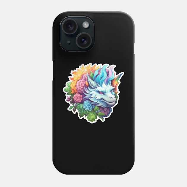 White Floral Dragon Phone Case by SubtleSplit