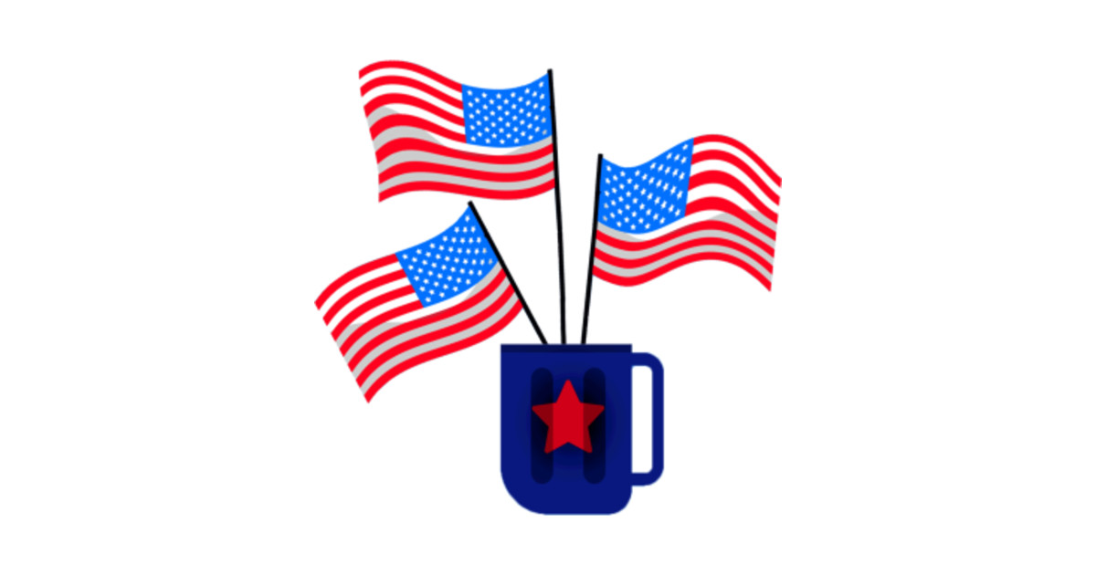Flags Of American Cup Glass Of Usa American Cup Pin