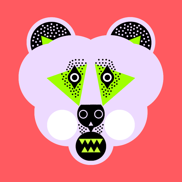 Grizzly Bear Face, Pale Green by AnimalMagic