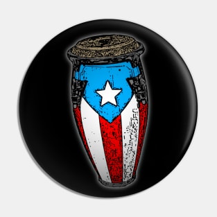 Puerto Rican Flag Conga Drum Pin