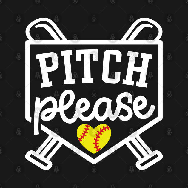 Pitch Please Softball Player Mom Cute Funny by GlimmerDesigns