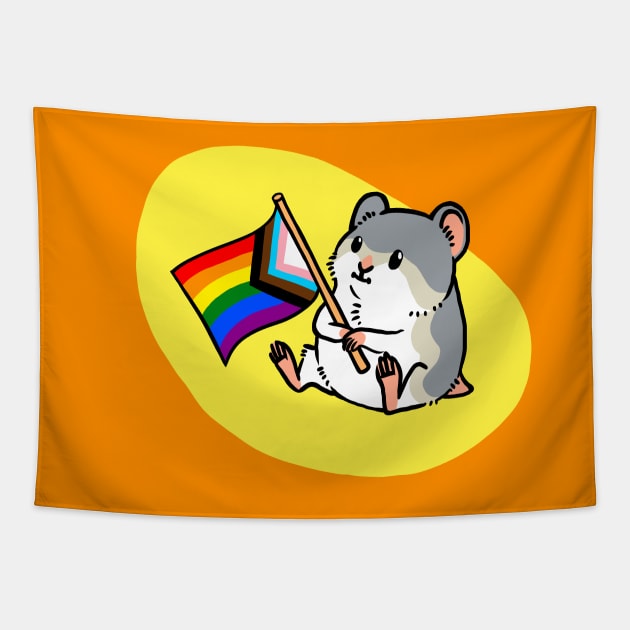 Hamster Pride Progress Flag Tapestry by Sozki