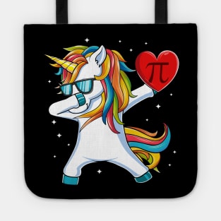 Dabbing Unicorn Happy Pi Day Funny Math Lover Gift Tote