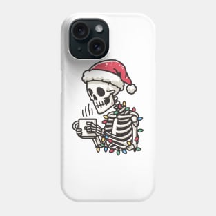 Christmas Skeleton Drinking Coffee Phone Case