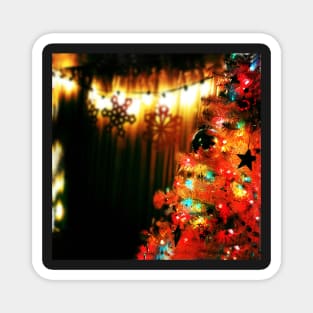 Colorfully Lit Christmas Tree Magnet