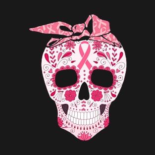 Breast Cancer Awareness Skull Mom T-Shirt