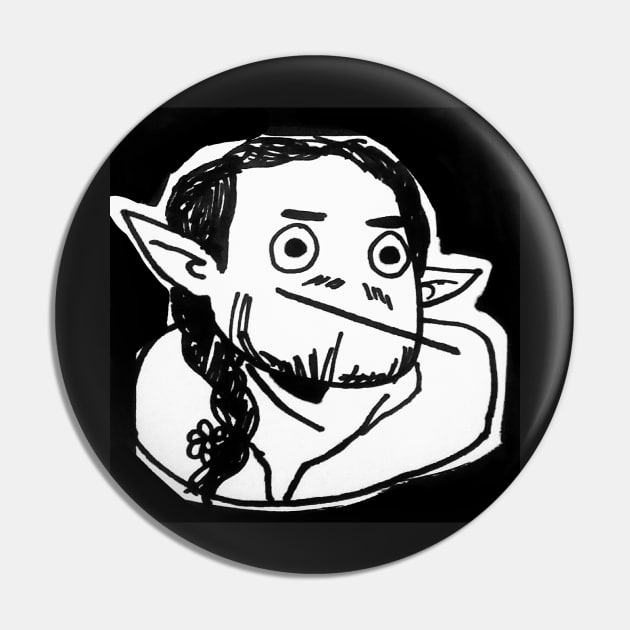 Concerned Elf Askeska Pin by JJMonty-Art