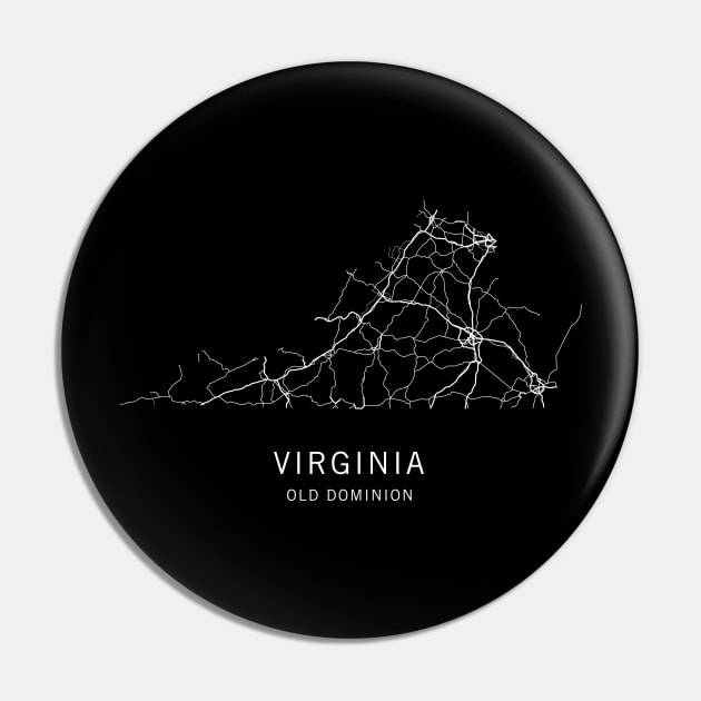 Virginia State Road Map Pin by ClarkStreetPress