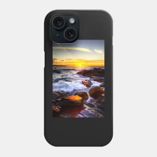 Sunset On The Rocks Cornwall Coastline Phone Case