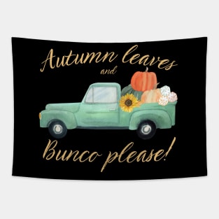 Fall Bunco Autumn Leaves and Bunco Please Tapestry