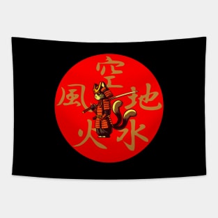 Samurai Two Tailed Tom - Go Rin No Sho Tapestry