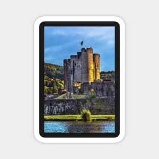 Towers Of Caerphilly Castle Gatehouse Magnet