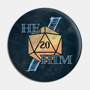 He/Him Pronoun D20 Pin