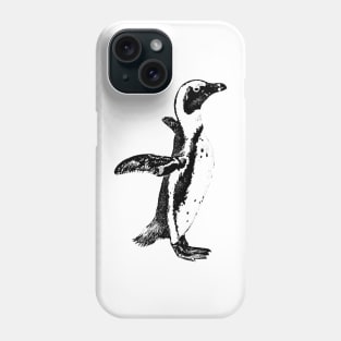 African Penguin in Graphic Black and White Phone Case