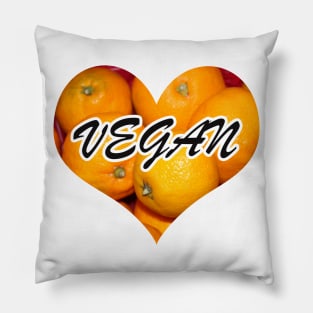 Tangerine vegan heart Pillow