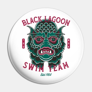 Black Lagoon Swim Team - Vintage Traditional Tattoo - Horror Pin