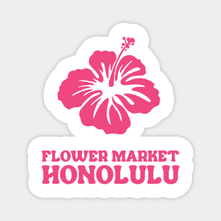 pink and yellow hibiscus flower market honolulu Magnet