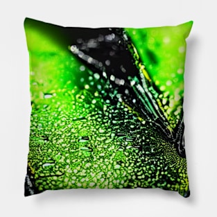 Teardrop pattern, abstract with pattern, green, black Pillow