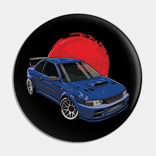 Japanese Classic Gc8 Blue Rising Sun Car Pin