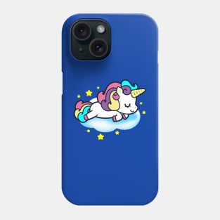 Cute Kawaii Unicorn Sleeping on Clouds Unicorn Gift for Kids Phone Case