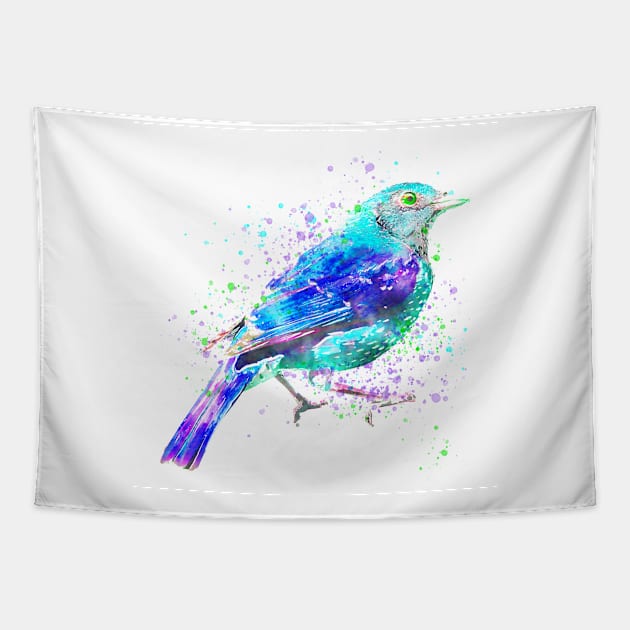 Colorful Bird Painting Tapestry by Kelly Louise Art