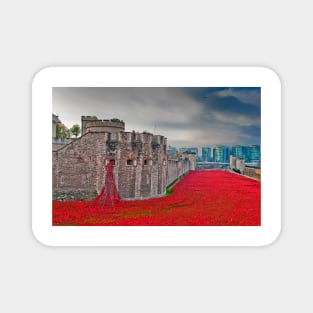 Tower of London Red Poppies Magnet