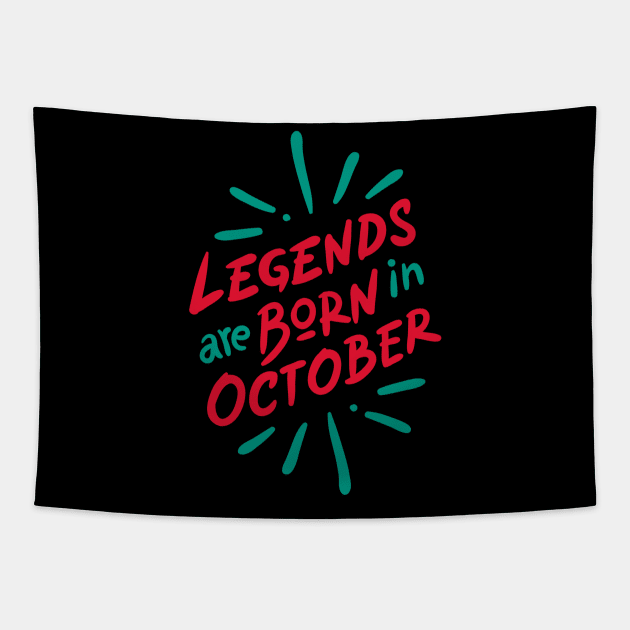 legends are born in october Tapestry by yazriltri_dsgn