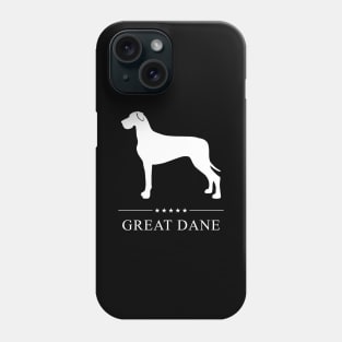 Great Dane Dog White Silhouette Phone Case