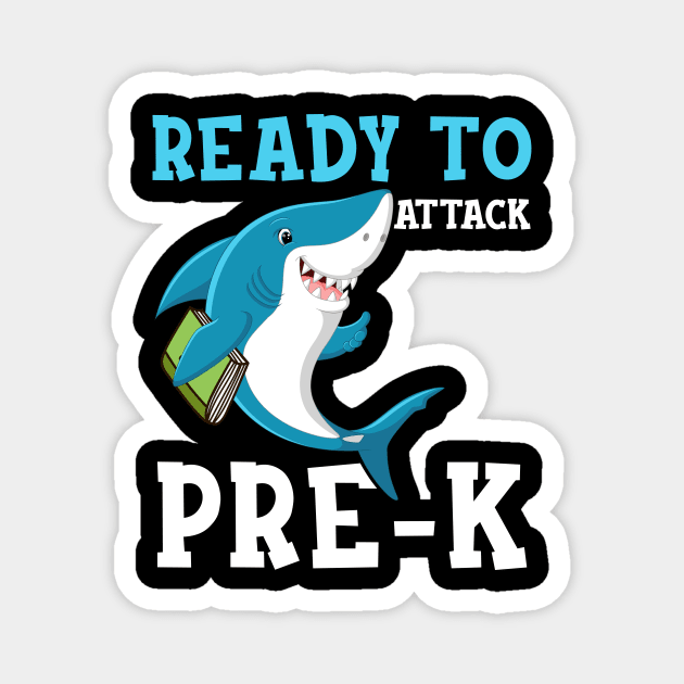 Kids Shark Ready To Attack pre k First Day of School Magnet by hardyhtud