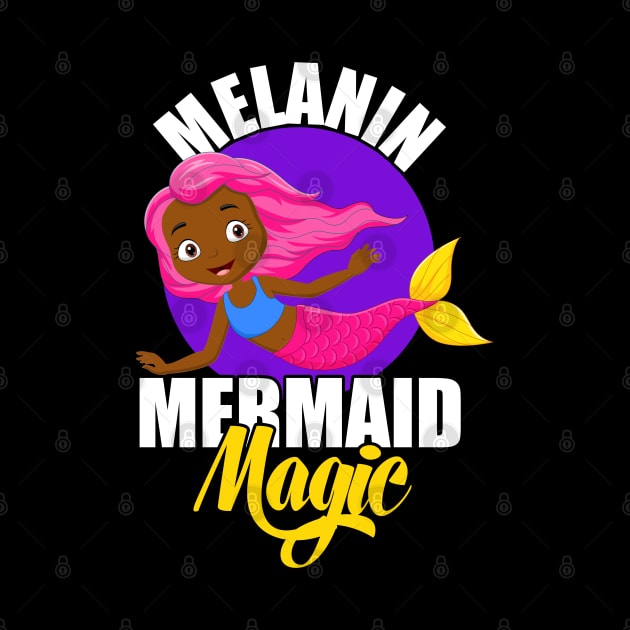 African American Mermaid Melanin is Magic Girls / Kids by blackartmattersshop