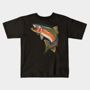 Retro Fly Fishing Trout for Fly Fishing Addict Kids T-Shirt for