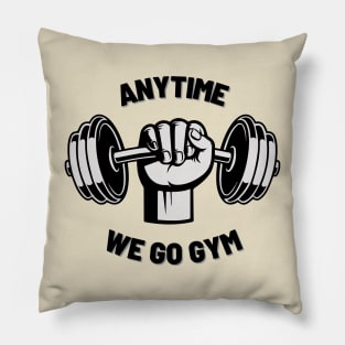 Anytime Fitness | Anytime We Go Gym Dumbbell Logo Pillow