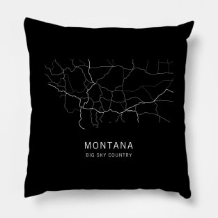 Montana State Road Map Pillow