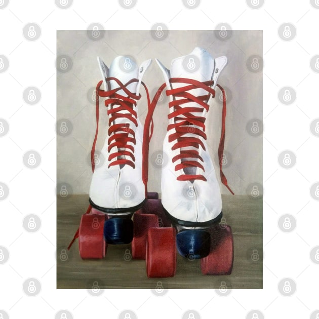 Retro Roller Skates - oil painting by EmilyBickell